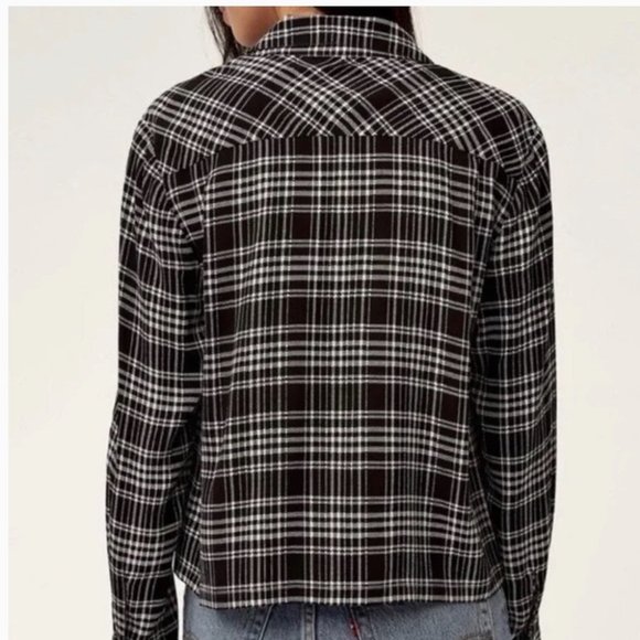 Aritzia Wilfred Free Camille Button Front Plaid Blouse - Picture 2 of 10